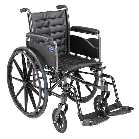 Invacare Tracer EX2 Wheelchair for Adults | Standard Folding | 18 Inch Seat | Footrests & Full Arms