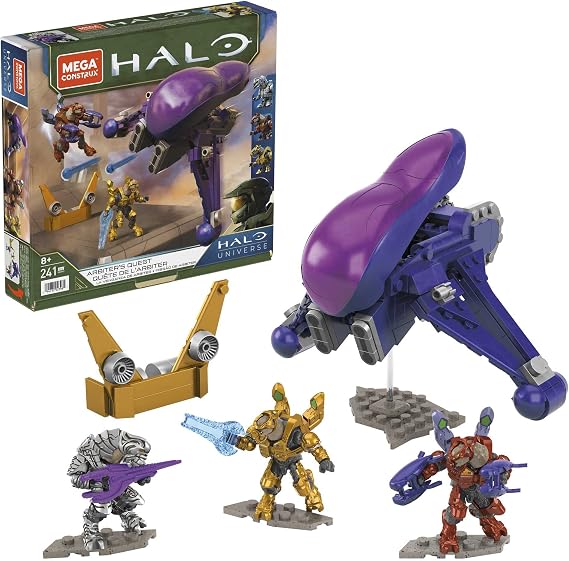 Mattel Mega Halo Arbiter's Quest Banshee Vehicle Halo Infinite Construction Set,Building Toys for Boys