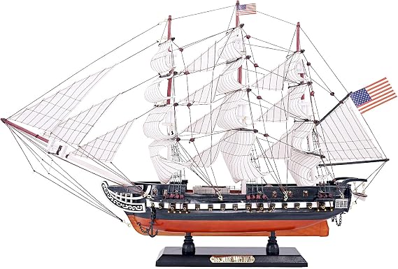 NAUTIMALL USS Constitution Wooden Model Ship 27" Replica Nautical Sailboat Decor