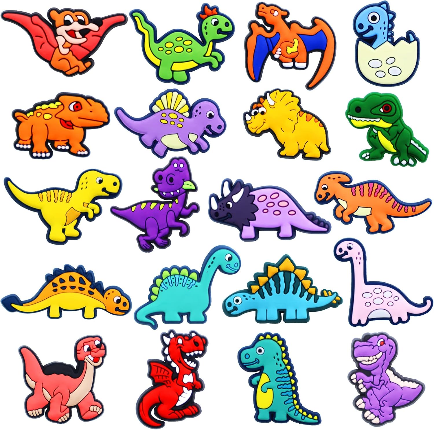 20Pcs Dinosaur Shoe Charms,Dino Shoe Charms Shoes Charms Dinosaur Cartoon Cute Dinosaur Shoe Charms Decoration Accessories for Kids Boys Teens Girls Adults Shoe Sandals Birthday Party Favor