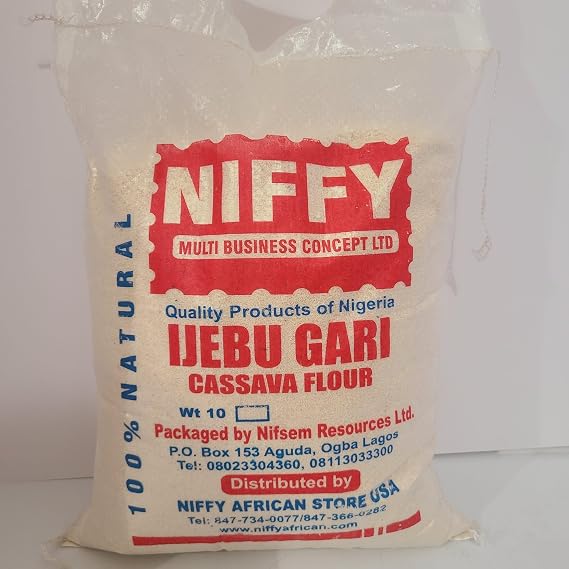 Ijebu Garri/Gari 10 lb / 160 oz Quality Products of Nigeria by Niffy Resources Limited Natural, 100% All Natural - SAND-FREE -