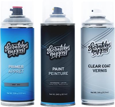 ScratchesHappen Exact-Match Spray Paint - Light Almond Pearl Metallic KJZKJPKJ for Chrysler - Preferred Paint  Clear Coat  Primer