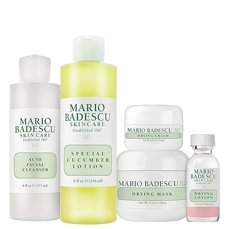 Mario Badescu Acne Starter/Control/Repair Skin Care Kit for All Types of Breakouts | Facial Set Ideal for Combination or Oily Face for Healthy, Clear Complexion