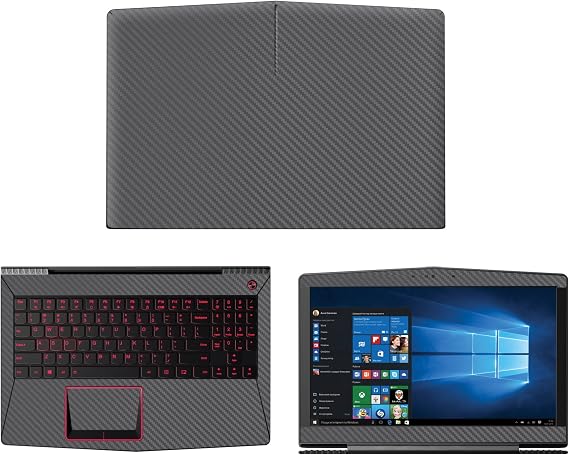 Decalrus - Protective Decal for Lenovo Legion Y520 (15.6" Screen) Laptop Grey Carbon Fiber Skin case Cover wrap CFlenovoLegionY520Grey