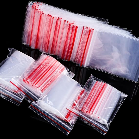 Sealable Plastic Bags Grip Seal Bags 100 Pcs 10x15cm Medium Ziplock Bags Resealable Clear Plastic Bags Small Little Plastic Bags Tiny Transparent