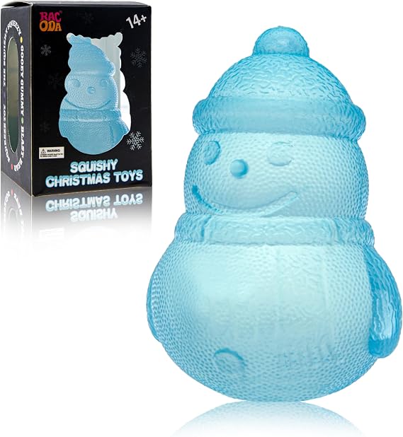 Christmas Snowman Squishy Fidget Toy, Slow Rebound Stress Relief Squeeze Toy, Tactile Anxiety Relief Desk Fidget for Adults, Festive Holiday Stocking Stuffer Gift