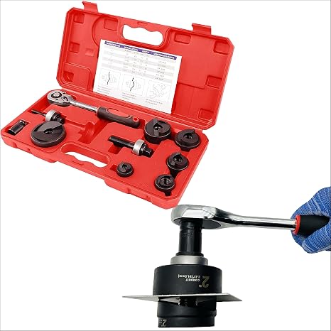 Manual Knockout Hole Punch Driver Kit 1/2 to 2 inch Electrical Conduit Hole Cutter Set KO Tool Kit,Can't Use for Stainless Steel Plate