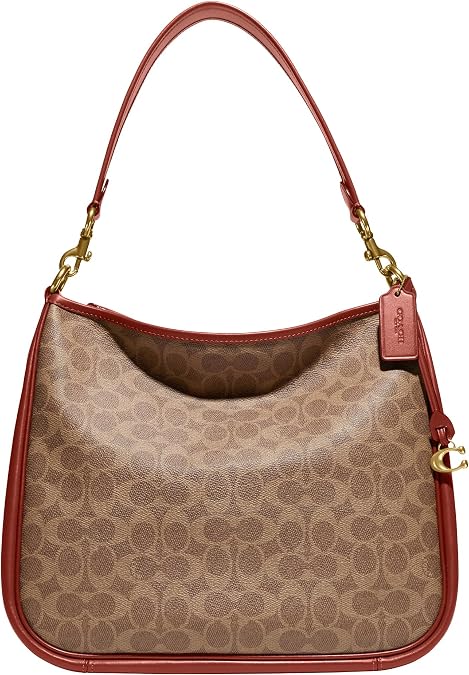 COACH Women's Coated Canvas Signature Cary Shoulder Bag, Tan Rust, One Size