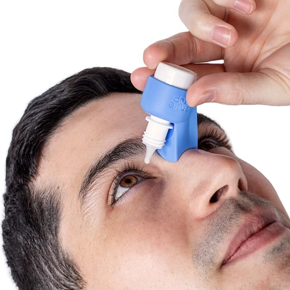 Eyedrop Guide | Reusable Silicone Aid to Help Aim Most Eyedrop Bottles | Bottle Holder Accessory Tool Assists Adults Elderly | Invented by Doctors
