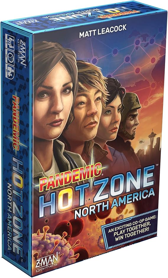 Z-Man Games, Pandemic: Hot Zone North America, Board Game, Ages 8+, For 2-4 Players, 30 Minutes Playing Time