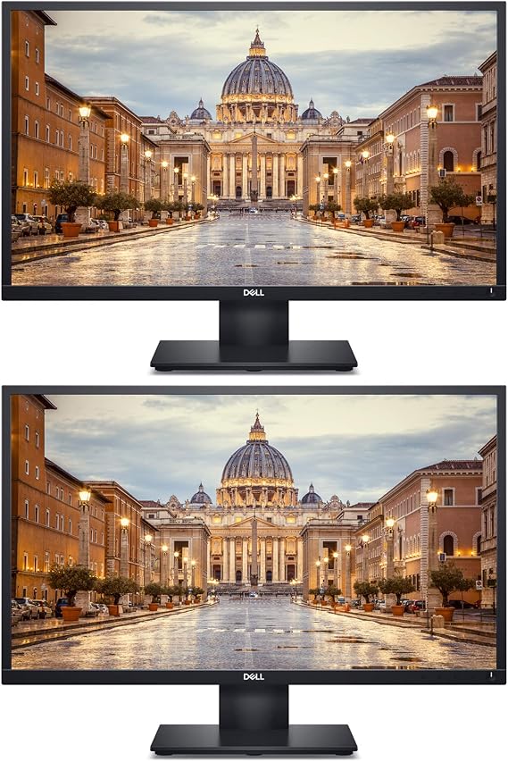 Dell E2420H 24 Inch FHD (1920 x 1080) LED Backlit LCD IPS Monitor with DisplayPort - VGA Ports 2-Pack (25WFD)