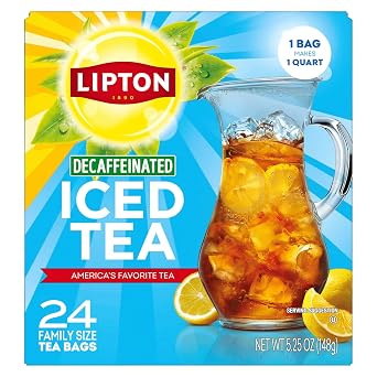 Lipton Decaf Black Iced Tea Bags, Family Size Zero Calories, 24 Total Tea Bags