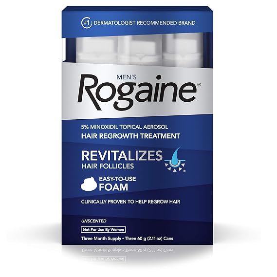 Rogaine Mens Regrowth Foam 5% Unscented 3 Month (2 Pack)