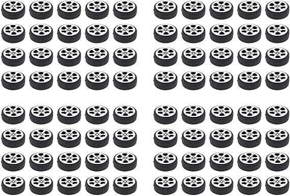 Plastic Roll 2mm Dia Shaft Car Truck Model Toys Wheel 20mmx6mm 80Pcs