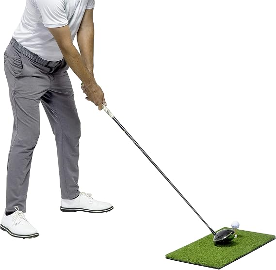 GoSports Golf Hitting Mat - 2 x 1 Artificial Turf Mat for Indoor/Outdoor Practice - Includes 3 Rubber Tees