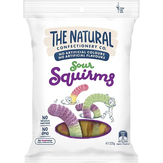 The Natural Confectionery Company Sour Squirms Bag 180 G