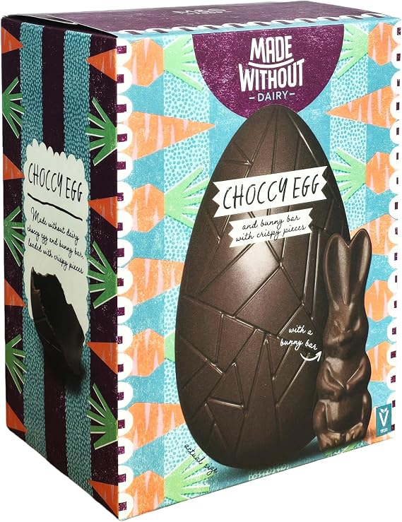 Marks and Spencer Cocoa Choccy Egg and Bunny Bar With Crispy Pieces, Made Without Dairy, Vegan Chocolate Easter Egg, 168g