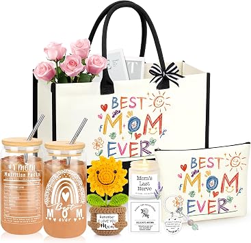 DOGMEM Mothers Day Gifts, Mom Birthday Gift Ideas Basket for Moms Mama Mother from Daughter Son Child, Mothers Day Gifts for Mom, New Moms Gift