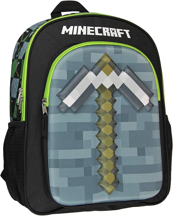 Bioworld Minecraft Backpack 16" 3D Molded Pickaxe Bag