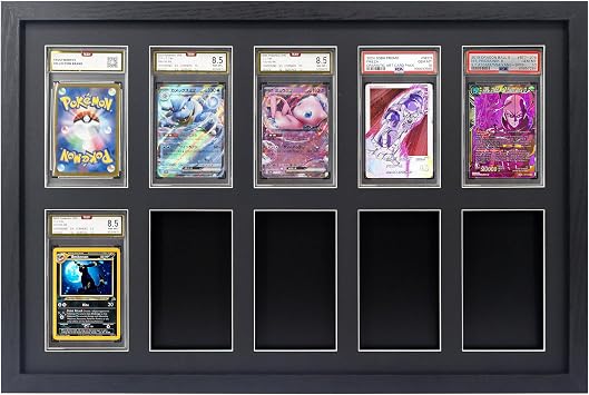 FramePro PSA Graded Card Display Frame, Wall Mount Baseball Trading Card Display Case ONLY fit for PSA Slabs, Display for Basketball Football Hockey Pokemon MTG Yugioh Cards 10 PSA