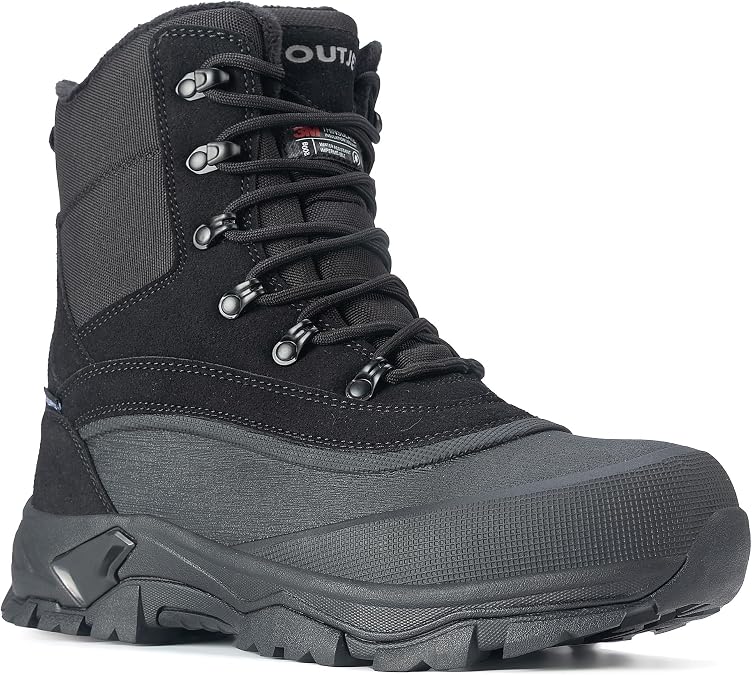 Men's Insulated Snow Boots Winter Waterproof Warm Fur Lined Boot