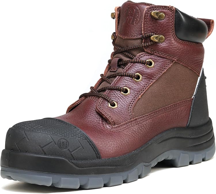 Work Boots for Men, 6" Composite Toe Waterproof Mens Work Boots, Non-Slip Puncture-Proof Safety Anti-Static Working Shoes 81N03