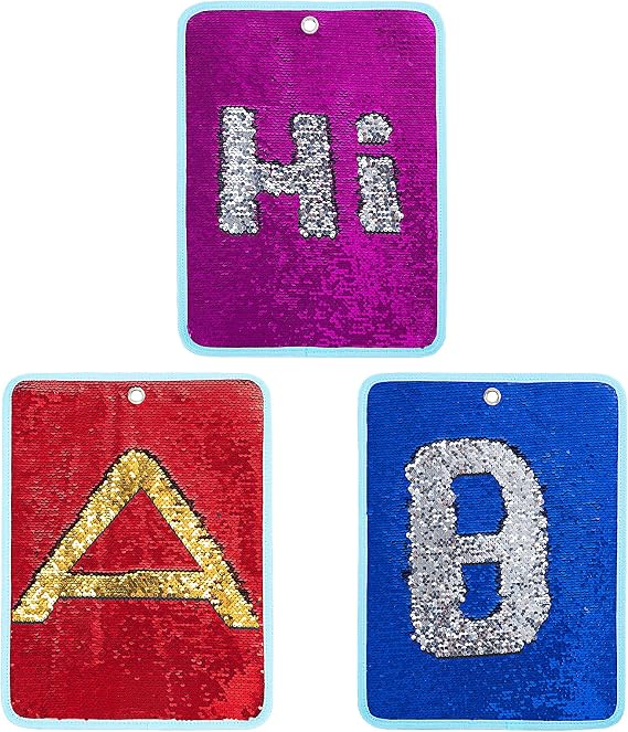 BALAPET 3 Packs Reversible Sequin Fabric Wall Panel for Kids, Sensory Wall Sequin Flip Fabric Mat Wall Hangings Decoration, Fun Toy for Early Learning and Play, 15.7 x 11.8