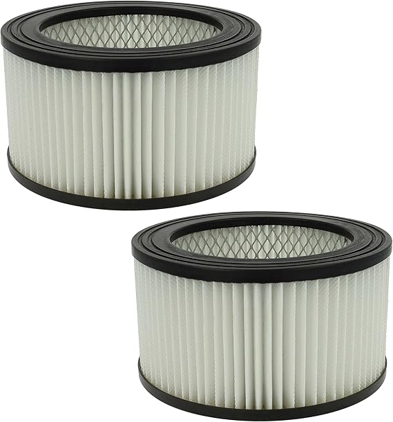 vhbw 2x Filter compatible with VONROC VC505AC, VC507DC, VC808AA Ash Vac - HEPA filter Black White