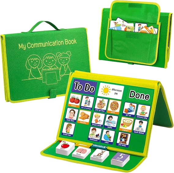 Educational Toys Book|with 196 Pecs Cards, Visual Timetable for Kids Daily, Now & Next Pecs Communication Book, Autism Sensory Equipment Educational Reward Chart Home School ASD