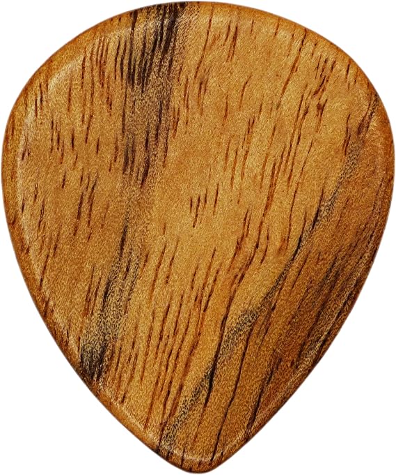 Teak Wood Guitar Or Bass Pick - 1.5 mm Ultra Heavy Gauge - 347 Large Teardrop Shape - Natural Finish Handmade Specialty Exotic Plectrum - 1 Pack