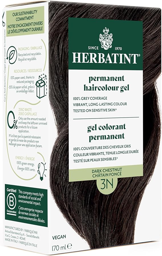 Herbatint Permanent Herbal Haircolour Gel 3N Dark Chestnut - 135 mL