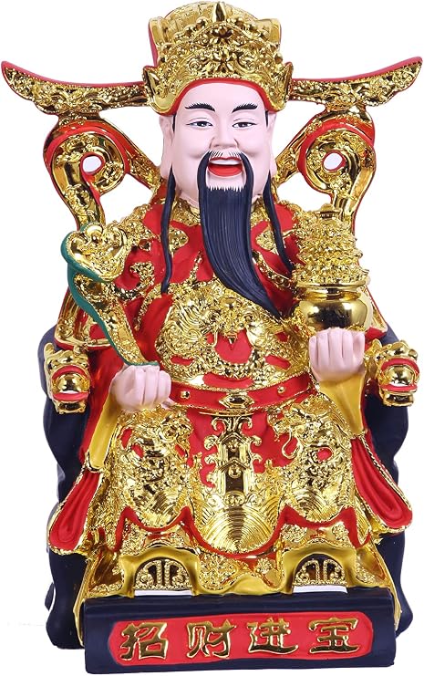 Resin Cai Shen Statue & Figure, Caishen, Feng Shui Decor & Gifts for Home