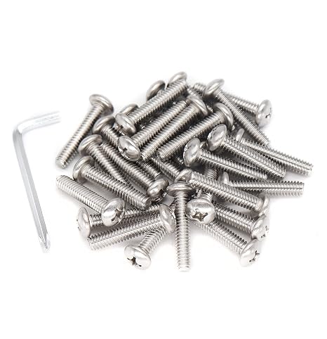 20pcs 1/4-20 x1-1/2 Pan Head Machine Screws, Phillips Drive, 304 Stainless Steel 18-8, Bright Finish, Fully Machine Thread