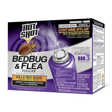 Hot Shot Bedbug and Flea Fogger with Nylar 3 Count-2 Ounce Cans