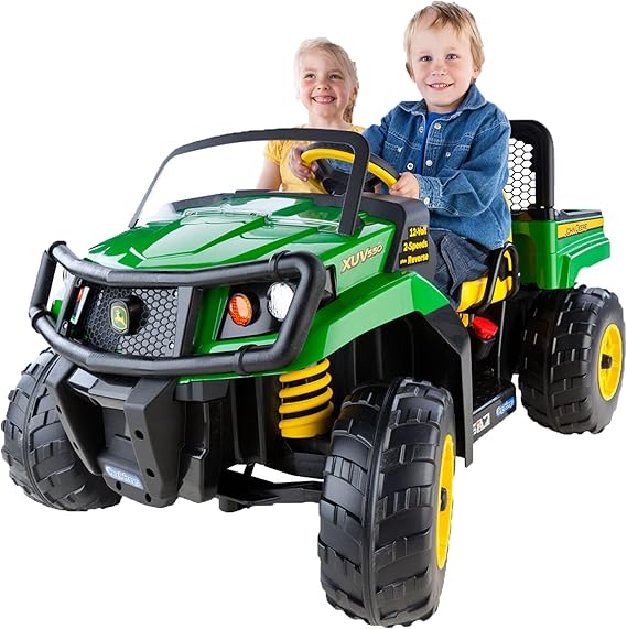 Peg Perego John Deere Gator XUV Extra-Large 12 Volt Ride-on, Durable Design for Kids 3-8, Green