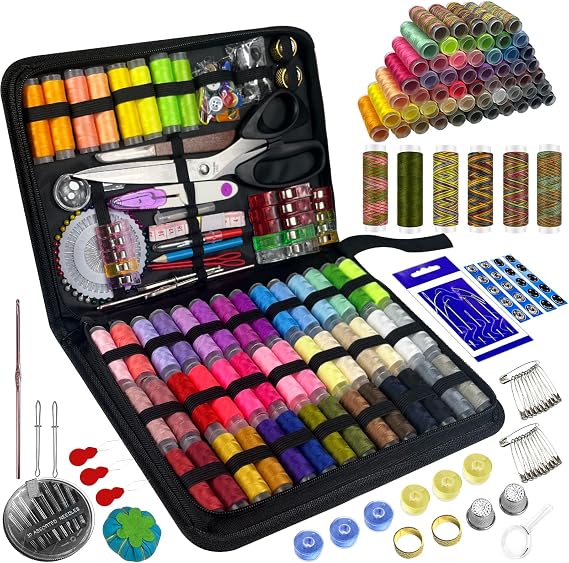 Sewing Kit with Sewing Accessories,305pcs Professional Large Sewing Kit Including 56 Bobbins,Scissors and Accessories,Suitable for Adults,Beginners,Home and Travel