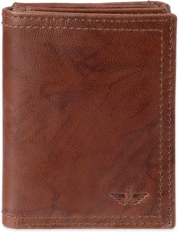Dockers Men's Extra Capacity Slim Profile Trifold Wallet with Multiple Card Slots and ID Window