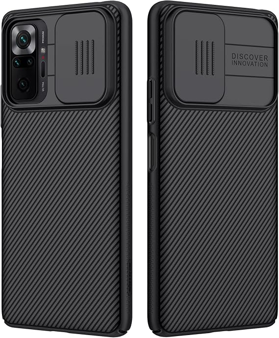 For Xiaomi redmi Note 10 Pro Case, CamShield Slim case Protective Cover with Camera Protector Hard PC TPU Ultra Thin Anti-Scratch Phone Case for Redmi Note 10 pro/Note 10 pro Max (Black)