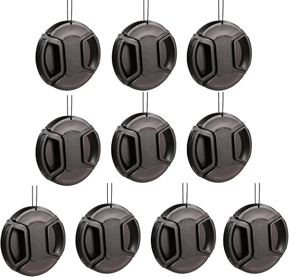 10PC 49MM Snap-On Front Lens Cap/Cover Compatible with Canon, Nikon, Sony, Pentax, Samsung, Panasonic, Fujifilm, Olympus All DSLR Lenses