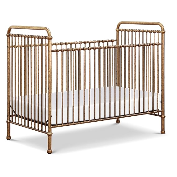 Namesake Abigail 3-in-1 Convertible Baby Crib (Gold) - GREENGUARD Gold Certified - Convertible Crib to Toddler Bed and Daybed - Baby Bed w/ 4 Adjustable Heights - Vintage Baby Crib Convertible