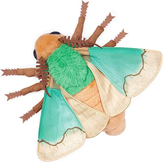 FRANKIEZHOU Simulation Green Moth Stuffed Animal - Green 9.8 Inch,Moth Plush Toy, Soft Moth Stuffed Toy for Kids,Home Decor, Cuddle Toy