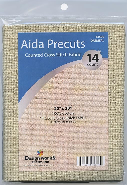 14 Count Aida Fabric Pre-Cut for Counted Cross Stitch - Oatmeal