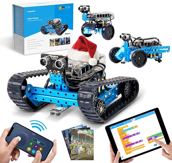 Makeblock mBot Ranger 3 in 1 Robotics for Kids Age 8-12, Coding Robot for Arduino Scratch Learning with Coding Box, 16 Coding Projects STEM Science Kit, Robot Toys Gift for Kids Ages 10