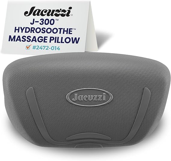Jacuzzi 2472-014 J300TM HYDROSOOTHETM Massage Pillow (Front-Removable), Grey