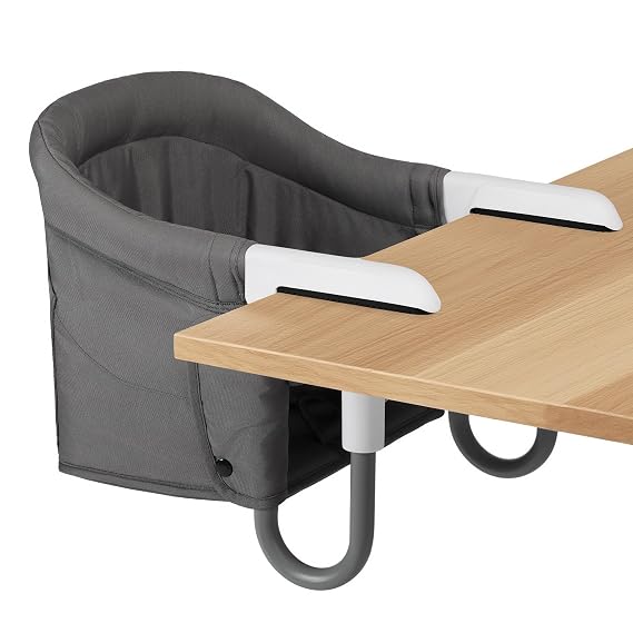 Hook On High Chair Portable & Foldable for Babies 6-36 Months Attach to Fast Table Clip On High Chair with Travel Bag - Compact Baby Feeding Seat for Home Dining & Travel (Grey)