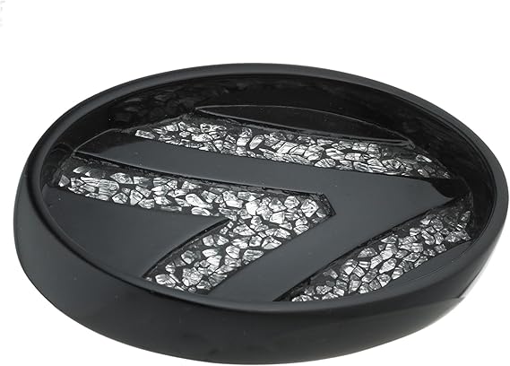 Zahari Home Sinatra Soap Dish Unique Design Stylish Bling Glass Mosaic Decor Soap Bar Holder, Black