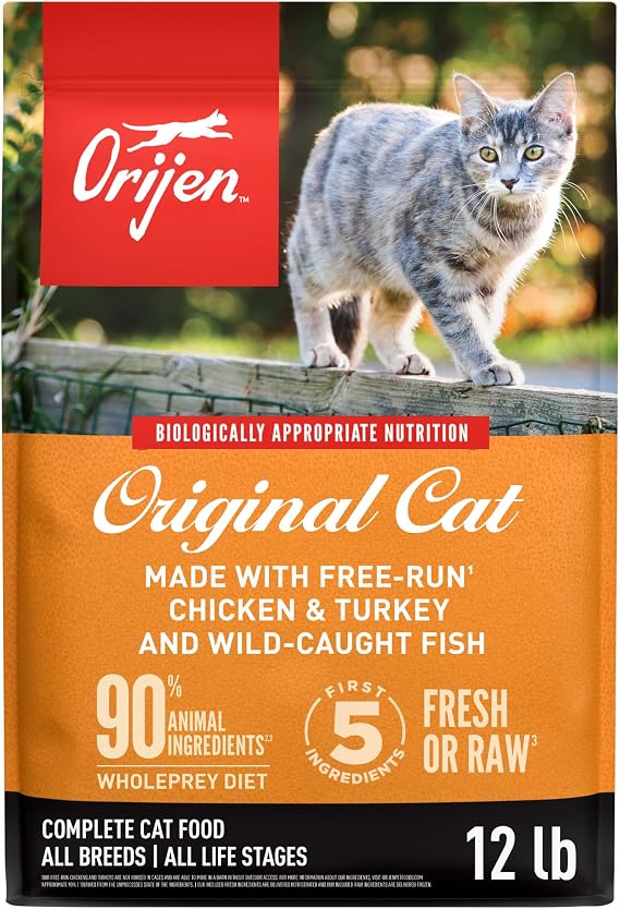 ORIJEN Grain Free WHOLEPREY Dry Cat Food Original Recipe 12lb Bag