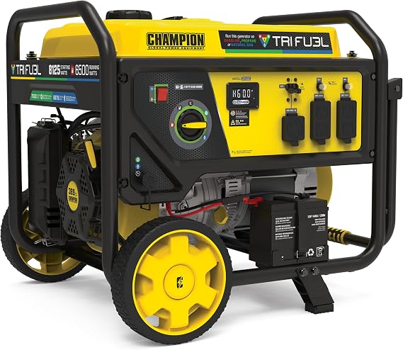 Champion 8125-Watt Electric Start Tri Fuel Portable Generator