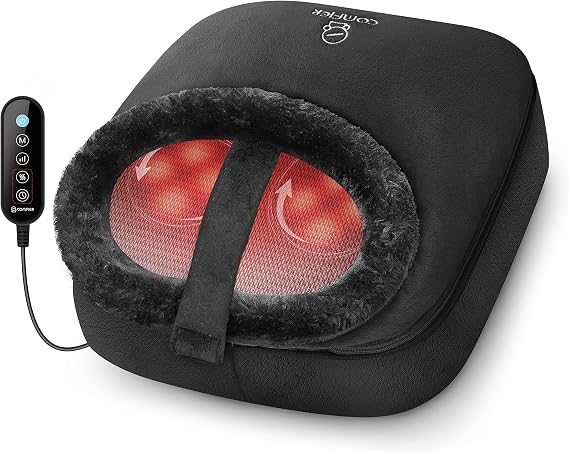 COMFIER Shiatsu Foot Massager with Heat, 2-in-1 Foot & Back Massager, 3 Massage Modes and 3 Intensities, Heated Foot Warmer, Feet Massager Machine for Home Office Use, Gift for Women and Men