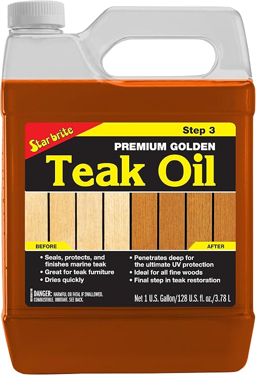 STAR BRITE Premium Golden Teak Oil - Sealer, Preserver, Finish for Outdoor Teak & Other Fine Woods